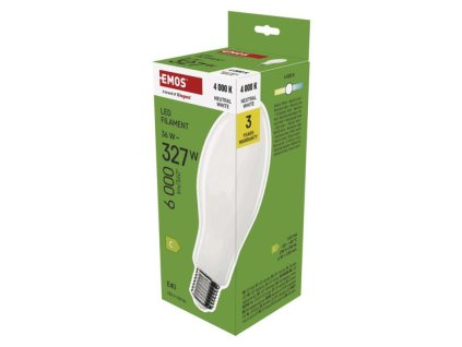 LED žárovka Filament ED90 / E40 / 36 W (327 W) / 6 000 lm / neutrální bílá