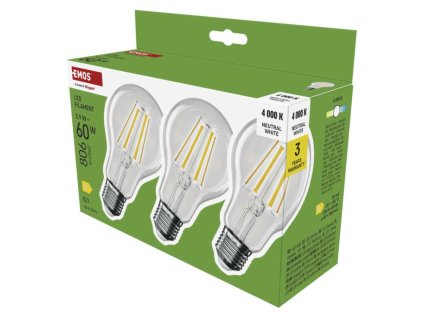 LED žárovka Filament A60 / E27 / 5,9 W (60 W) / 806 lm / Neutrální bílá