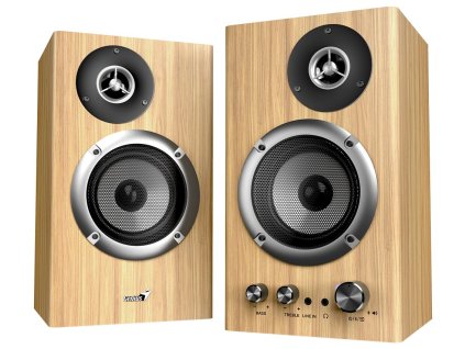 GENIUS repro SP-HF1812BT Pine Wood/ 2.0/ 50W/ Bluetooth 5.3/ dřevěné/ barva světlé dřevo 31730055403