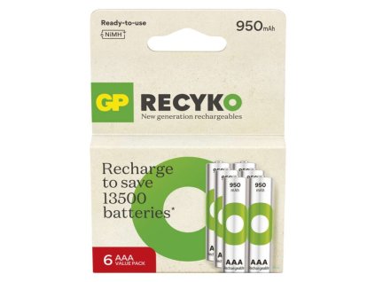 Nabíjecí baterie GP ReCyko 950 AAA (HR03), 6 ks