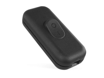 Spínač jednopólový šňůrový průchozí černý