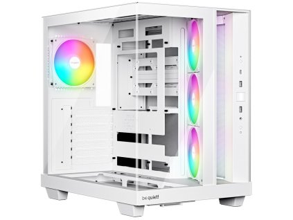 Be quiet! skříň LIGHT BASE 500 LX / MidT / 4x120mm ARGB fans / 2 x USB 3.2 / USB-C / panoramatická / bílá BGW86