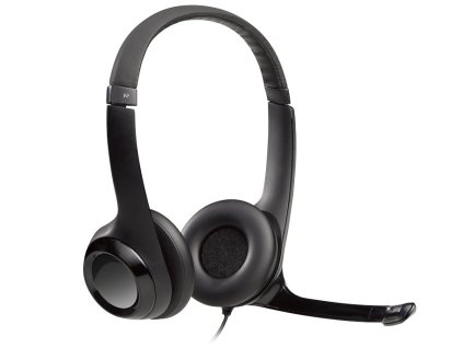 Logitech Headset Stereo H390/ drátová sluchátka + mikrofon/ USB/ černá 981-000406