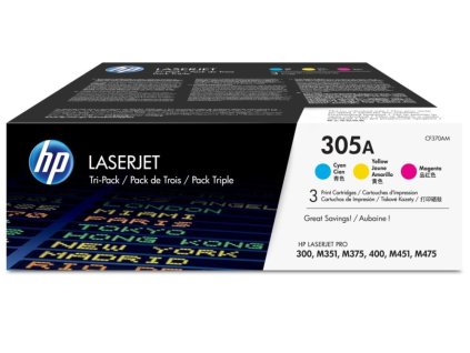 HP 305A CMY 3-pack LJ Toner Cart, 3 x 2600 str, CF370AM originál CF370AM