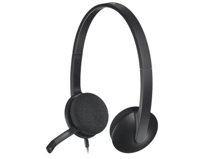 Logitech Headset Stereo H340/ drátová sluchátka + mikrofon/ USB/ černá 981-000475