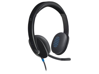 Logitech Headset Stereo H540/ drátová sluchátka + mikrofon/ USB/ černá 981-000480
