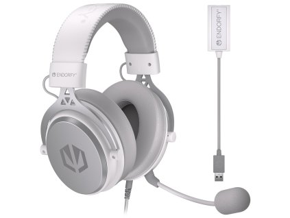 Endorfy headset VIRO Plus USB OWH / drátový / s odnímatelným mikrofonem / USB / bílý EY1A005