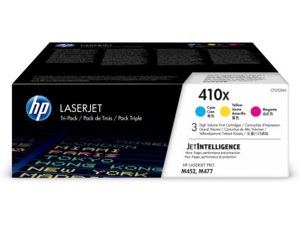 HP 410X Trojbalení originálních tonerových kazet LaserJet, azurová/purpurová/žlutá CF252XM