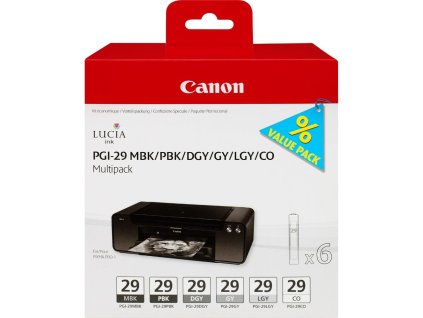 Canon multipack inkoustových náplní PGI-29 MBK/ PBK/ DGY/ GY/ LGY/ CO 4868B018