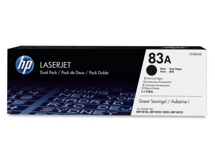 HP tisková kazeta 83A černá originál, CF283AD dual pack CF283AD