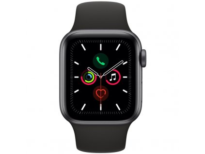 Chytré hodinky Apple Watch Series 5 GPS 40mm pouzdro z vesmírně šedého hliníku - černý sportovní řemínek SK (MWV82VR/A) appmwv82vra