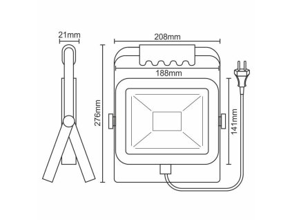 HQ reflektor 30W+PIR IP65 senzor/4000K/BK/PS - LF2023H