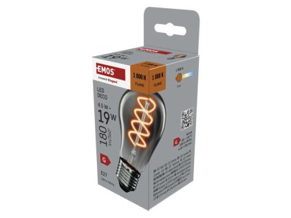 LED žárovka DECO SMOKED A60 / E27 / 4,5 W (19 W) / 180 lm / flame