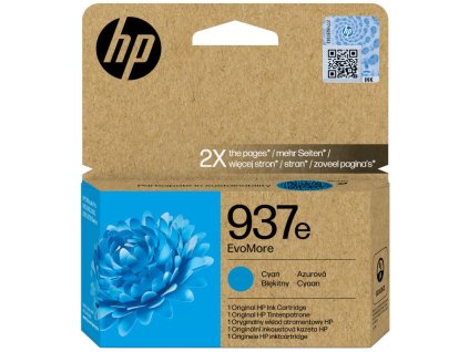 HP 937e Azurová EvoMore originální inkoustová kazeta 4S6W6NE