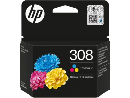 HP 308 Tříbarevná originální inkoustová kazeta 7FP20UE