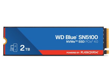 WD Blue SN5100 2TB SSD Powered by SANDISK / NVMe M.2 PCIe Gen4 / Interní / chladič / M.2 2280 WDS200T5B0E-00CPE0