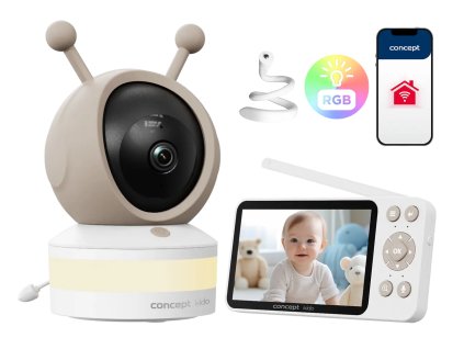 CONCEPT Dětská chůvička s kamerou a LED osvětlením KIDO KD5010