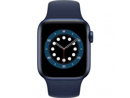 Chytré hodinky Apple Watch Series 6 GPS 44mm pouzdro z modrého hliníku - námořnicky tmavomodrý sportovní náramek Vráceno ve 14ti denní lhůtě