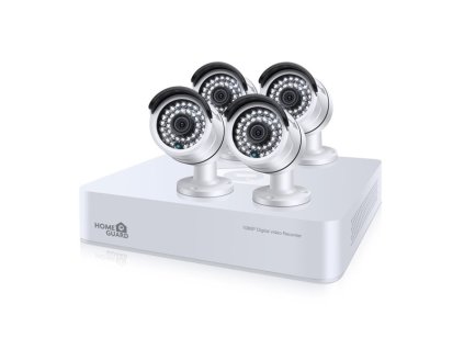 Kamerový systém iGET HOMEGUARD HGDVK87704 - 8-kanálový FullHD rekordér DVR + 4x barevná venkovní FullHD kamera 1080p Poškozený obal - vystaveno