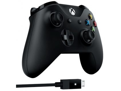 Gamepad Microsoft Xbox One + kabel pro Windows černý Vráceno ve 14 ti denní lhůtě - Bez baterií