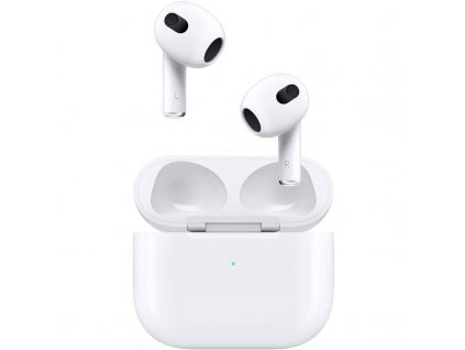 Sluchátka Apple AirPods 2021 s MagSafe nabíjecím pouzdrem (MME73ZM/A)  ..Použito - Ušpiněno ..Kosmetické oděrky na pouzdře ..Bez krabičky ..Vryp na pouzdře a sluchátcích ..Záruka 12 měsíců