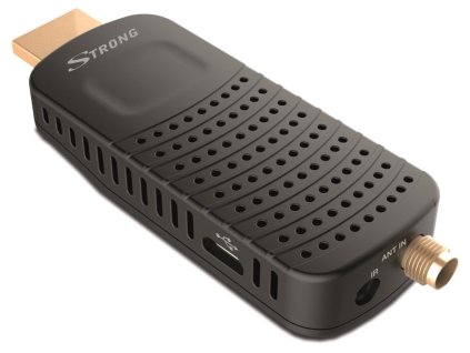STRONG DVB-T/T2 tuner HDMI stick SRT 82/ Full HD/ H.265/HEVC/ externí anténa/ EPG/ PVR/ HDMI/ USB/ micro USB/ IR/ černý SRT82