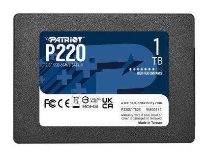 PATRIOT P220 1TB SSD / Interní / 2,5" / SATA 6Gb/s / P220S1TB25