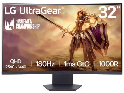 LG monitor 32GS60QC-B VA 31,5"/ 2560x1440 / 180Hz/ 300cdm / 1ms/ 3000:1/DP/HDMI/ černý 32GS60QC-B.AEUQ