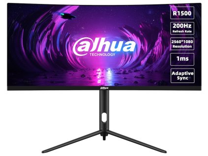 DAHUA 30" LED LM30-E330CA/ herní/ VA panel/ 2560x1080 (UWHD)/ 3000:1/ 1ms/ 250 cd/m2/ 2x HDMI/ 2x DP/ VESA 75x75/ černý LM30-E330CA
