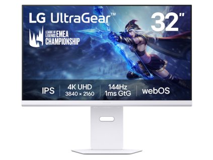 LG monitor 32G811SA-W  31,5" IPS 4K 3841x2161 / 16:9 /144Hz/ 411cdm / 1ms /DP/ USB-C 65W/2xHDMI/LAN/repro/výškově nastav 32G811SA-W.AEU