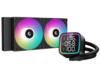 DEEPCOOL vodní chladič LD240 / 2x120 mm PWM ARGB fan / display / černý R-LD240-BKMSN-G-1