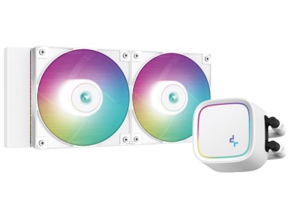 DEEPCOOL vodní chladič LE520 / 2x120 mm fan / ARGB / Intel i AMD (LG1700) / bílý R-LE520-WHAMMN-G-1