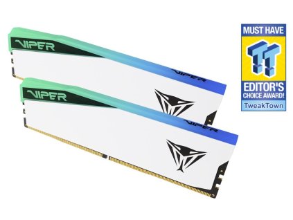 PATRIOT VIPER ELITE 5 WHITE RGB 32GB DDR5 7000MHz / DIMM / CL38 / Kit 2x 16GB PVER532G70C38KW