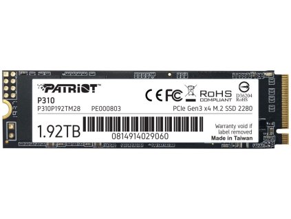 PATRIOT P310 1,92TB SSD / Interní / M.2 PCIe Gen3 x4 NVMe 1.3 / 2280 P310P192TM28