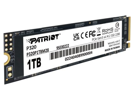 PATRIOT P320 1TB SSD / Interní / M.2 PCIe Gen3 x4 NVMe 1.3 / 2280 P320P1TBM28