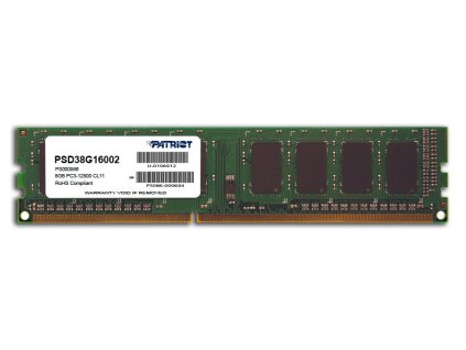 PATRIOT Signature 8GB DDR3 1600MHz / DIMM / CL11 / SL PC3-12800 PSD38G16002