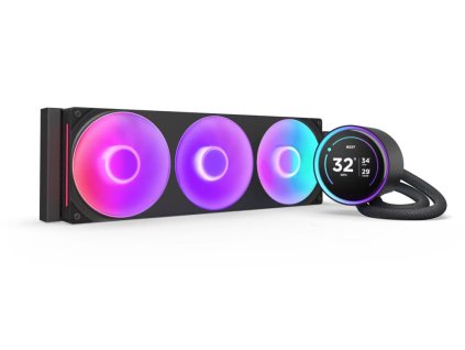 NZXT vodní chladič Kraken 360 ELITE RGB / 3x120mm RGB fan / 4-pin PWM / LCD disp. / 6 let RL-KR36E-B2