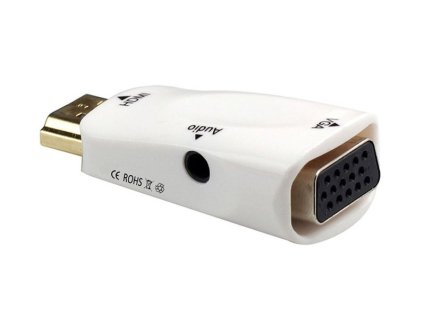 PremiumCord konvertor HDMI na VGA + audio/ bílý khcon-48