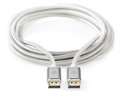 NEDIS PROFIGOLD Displayport kabel/ DisplayPort zástrčka - DisplayPort zástrčka/ bavlna/ stříbrný/ BOX/ 2m CCTB37014AL20