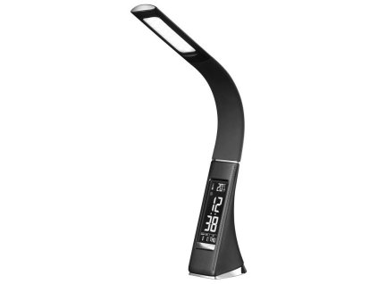 IMMAX LED stolní lampička Leather/ 6,5W/ 300lm/ 5V/1A/ 3 barvy světla/ flexibil. rameno/ možnost vypnutí LCD/ USB/ černá 08947L