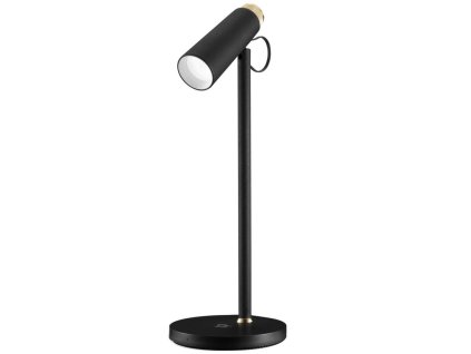 IMMAX LED stolní lampička TIT/ Qi nabíjení/ 12W/ DC12V/1A/ 100-240 VAC/ 150lm/ černá se zlatými prvky 08991L