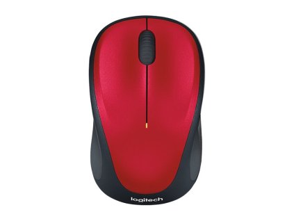 Logitech myš M235/ Bezdrátová/ Optická/ 1000dpi/ USB přijímač/ červená 910-002496