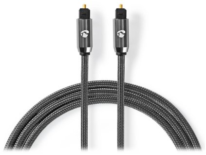 NEDIS PROFIGOLD optický audio kabel/ TosLink zástrčka - TosLink zástrčka/ bavlna/ šedý/ BOX/ 5m CATB25000GY50
