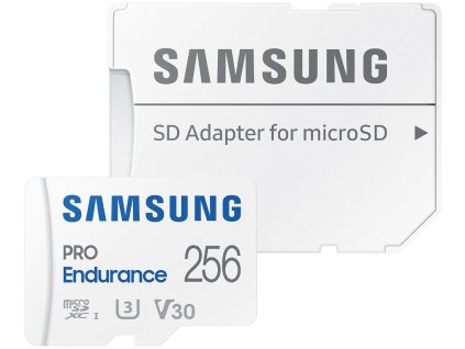 SAMSUNG PRO Endurance MicroSDXC 256GB + SD Adaptér / CL 10 UHS-I U3 / V30 MB-MJ256KA/EU