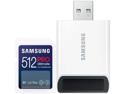 SAMSUNG PRO Ultimate SDXC 512GB + USB Adaptér / CL11 USH-I U3 / V31 MB-SY512SB/WW