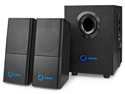 NEDIS herní reproduktory/ 2.1/ výkon 33 W/ 3,5 mm jack/ USB/ ABS/ dřevo/ černé GSPR10021BK