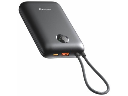 Swissten Power bank VOLTBOX 35W 20000 mAh s integrovanými kabely - USB-C, A, Lightning / černá 22013937