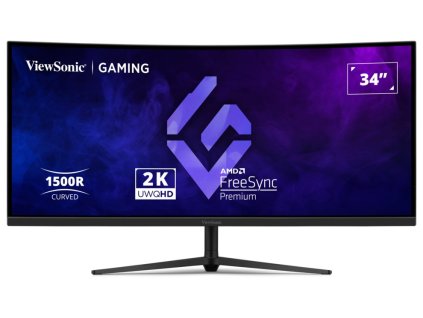 ViewSonic VX3418C-2K '34" 21:9, 3440 x 1440, VA, 1500R zakřivený, 180Hz, 1ms MPRT, 2 HDMI, 2 DP, speakers, výš. nast. VX3418C-2K