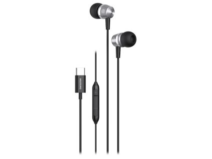 Swissten usb-c sluchátka metallic černá 51109100