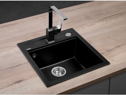 CONCEPT Granitový dřez bez odkapu DG00C50bc Cubis ČERNÝ